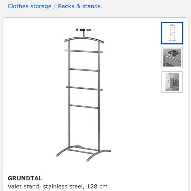 Standing mirror & IKEA Grundtal Valet stand, Furniture & Home Living