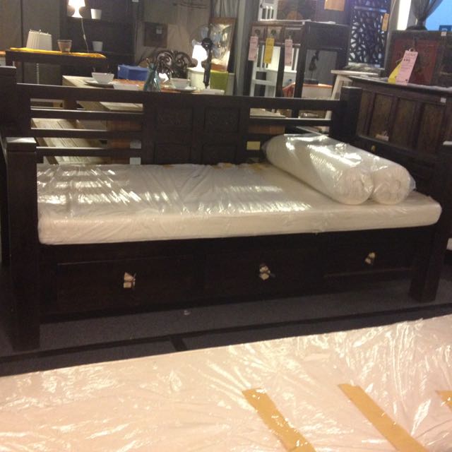 Teak Daybed Singapore Sofa Bed, Furniture on Carousell