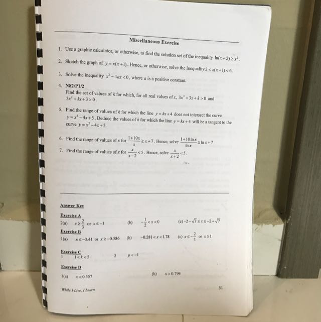 H1 Math Notes H1 Mathematics (pure) notes, Hobbies & Toys, Books & Magazines ...