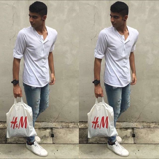 h&m mens ripped skinny jeans