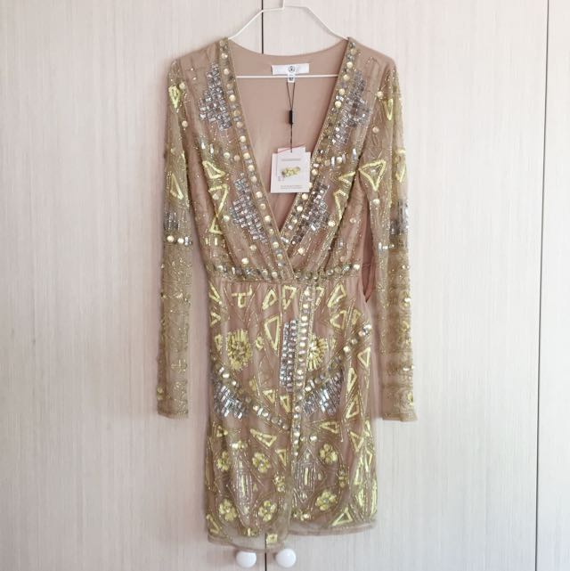 Missguided Yellow Sequin Embellished Dress Women s Fashion Dresses Sets Evening dresses gowns on Carousell