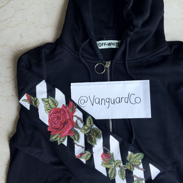 White top rose sweater