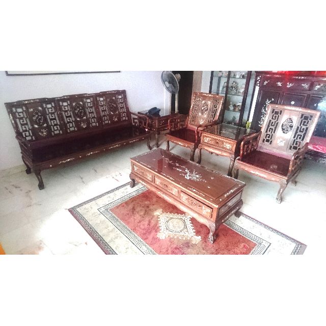 Used Rosewood Mother Of Pearl In Laid Sofa Set For Sale Furniture