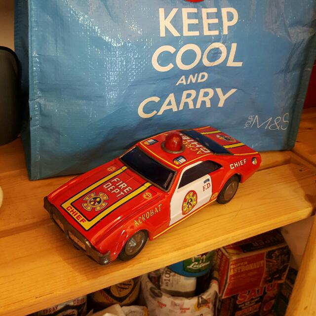 Vintage Fire Chief Tin Toy, Hobbies & Toys, Memorabilia & Collectibles