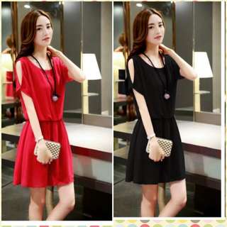 Women Fashion Plus Size Chiffon Midi Dress