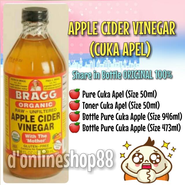Apple Cider Vinegar Cuka Apel Original Toner Kemasan 30 60 
