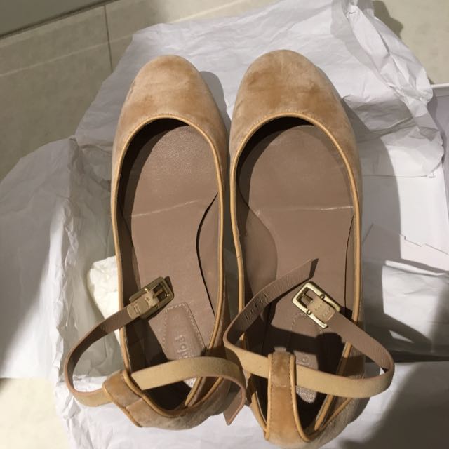 Chloe Ankle Strap Velvet Flats, Women's Fashion, Footwear, Flats on