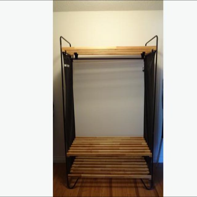 Ikea Bodo Open Black Canvas Wardrobe Home Furniture Furniture
