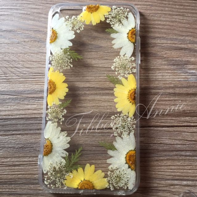 iphone 6 plus瑕疵款押花压花乾花手机壳*包平邮*