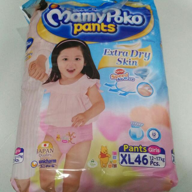 Mamy Poko Extra Dry Pants Girls XL Diapers, Babies & Kids, Bathing