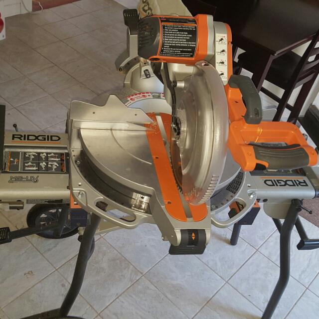 Ridgid 12 Inch Compound Sliding Miter W Collapsible Stand On Carousell