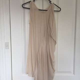 Cameo Shift Dress With Waterfall Drape Size XS