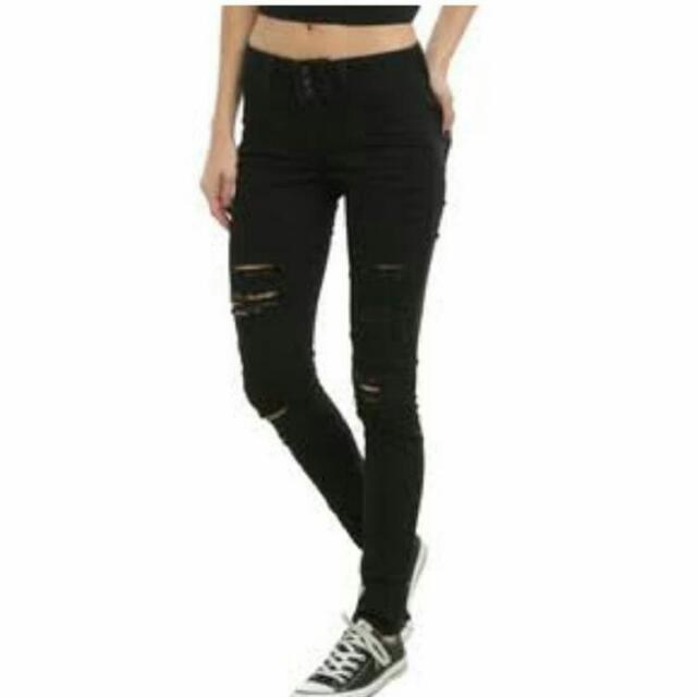 garage black ripped jeans