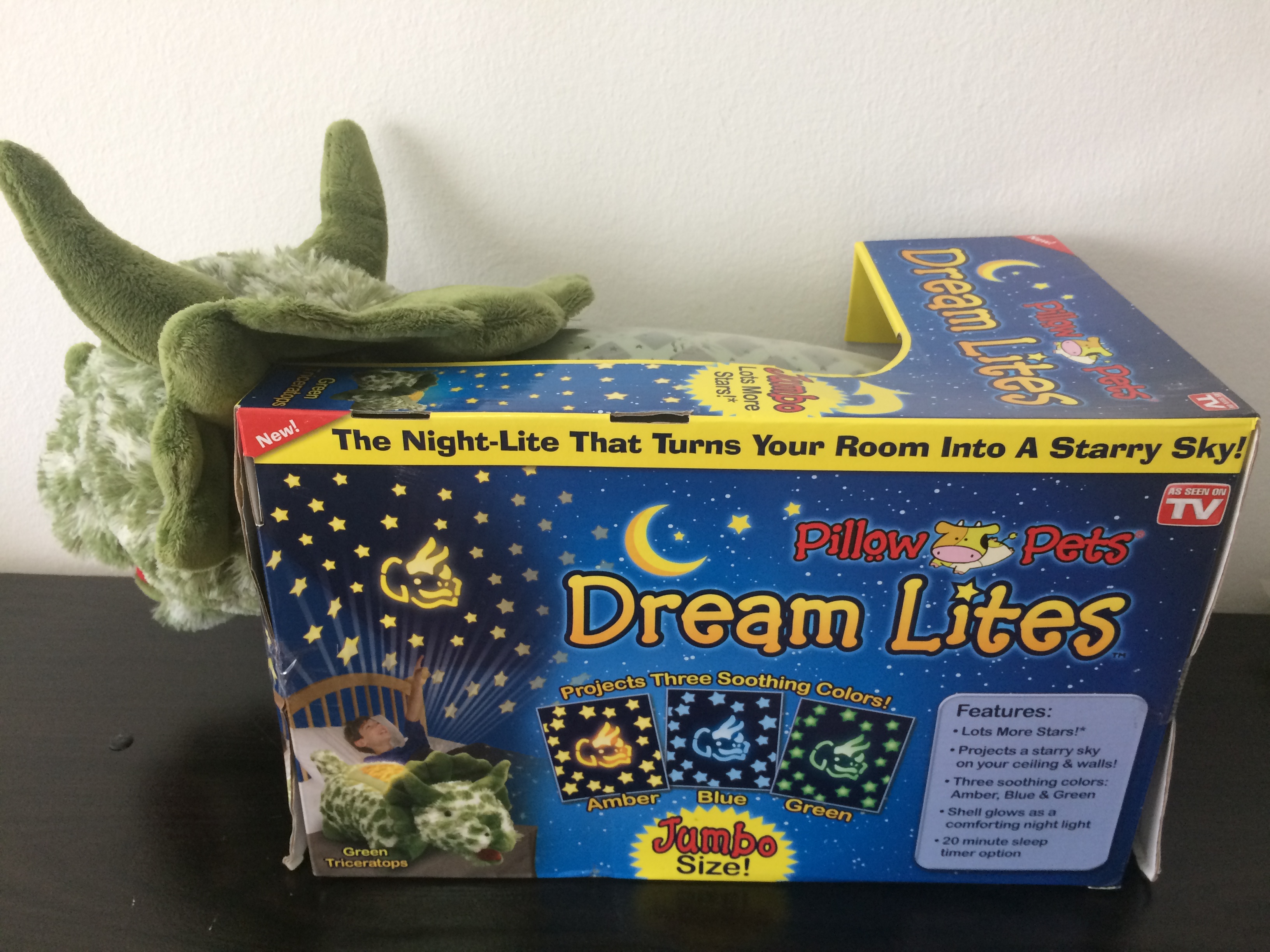Jumbo Dream Lites Pillow Pet Green Triceratops Babies Kids