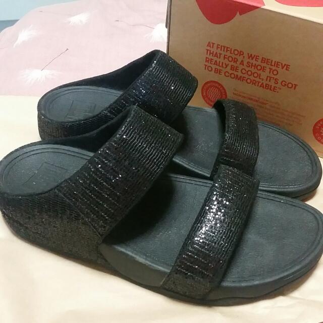 Barely Used Fitflop Lulu Superglitz Slide Women s Fashion Footwear Flipflops and Slides on Carousell