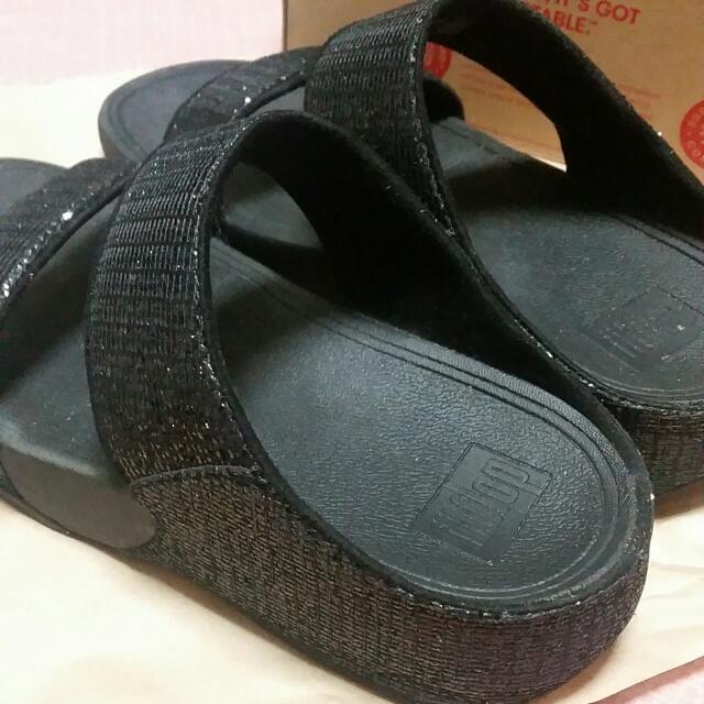 Barely Used Fitflop Lulu Superglitz Slide Women s Fashion Footwear Flipflops and Slides on Carousell