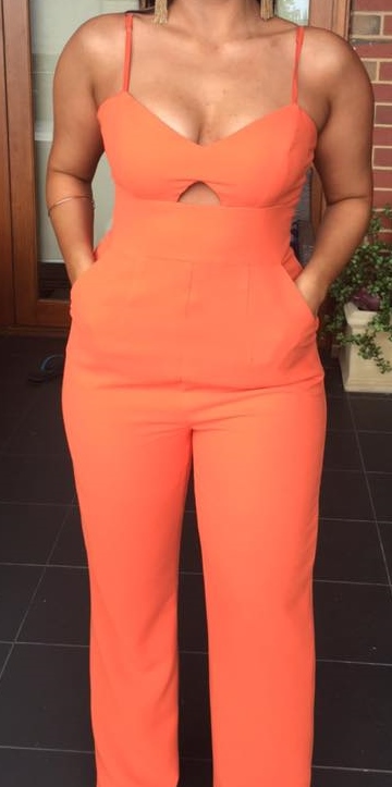 kookai orange jumpsuit