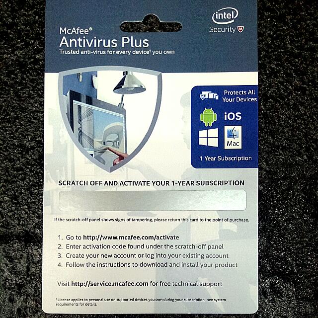 McAfee Anti Virus Plus 1 Year Licence 1pc Fully Protection ...