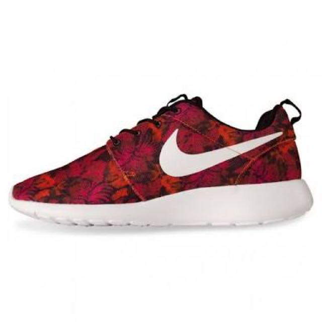 NIKE red Flower Pattern Roshe Women s Fashion Shoes on Carousell