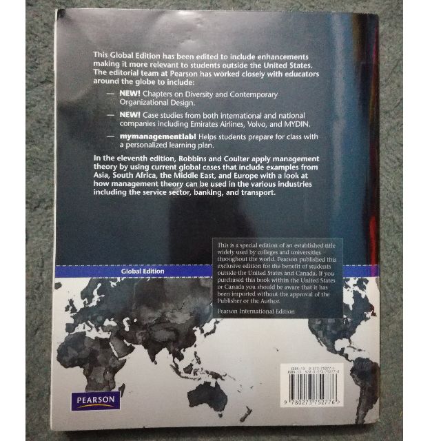 Pearson Management 11th Edition by Stephen P. Robbins & Mary Coulter