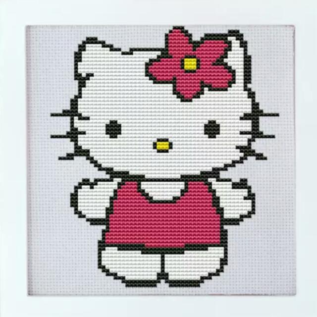 Hello Kitty with Heart Counted Cross Stitch Kit 