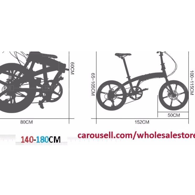 HITO 20 inch folding bicycle, Folding Bike aluminum alloy S-shape frame with double disc brake. Foldable pedal, adult bike 140-180cm/ Sports Equipment/Road Bike/Two wheeler/mountain climbing bike/racing bicycle/foldable pedal mtb road bike (Category: Bicycles) located in Singapore. Submitted by wholesalestore (Listing ID 97307340, Image 3). Description: .