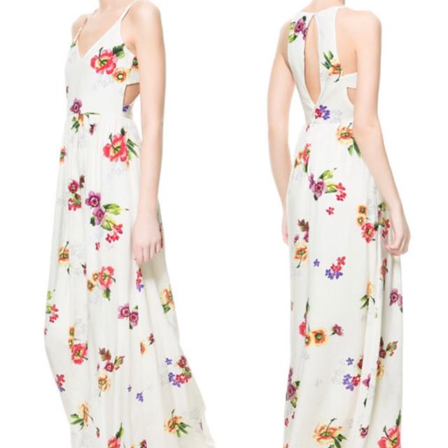 zara blue maxi dress