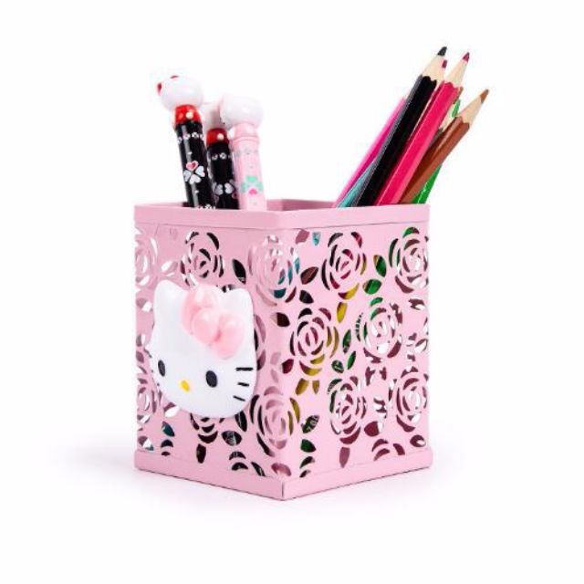 3 Styles Hello Kitty Pink Hollow Stationery Holder Desk Organizer
