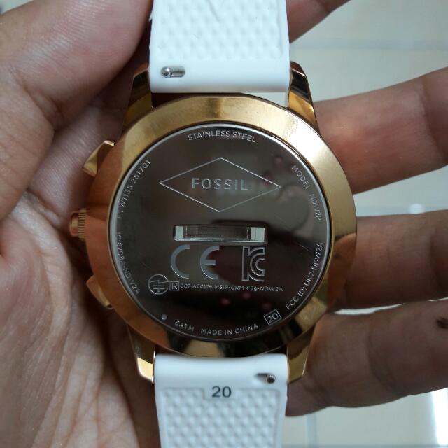 FOSSIL Q MODERN PURSUIT WHITE SILICONE HYBRID SMARTWATCH