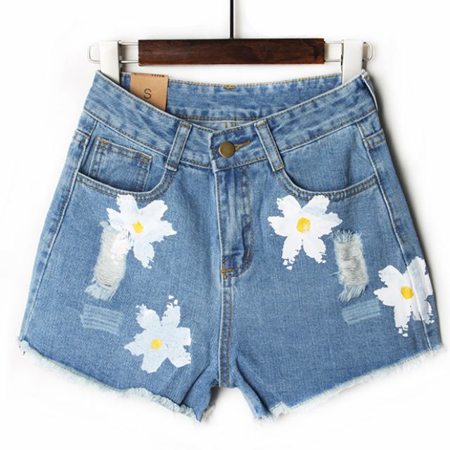 women's floral print jeans