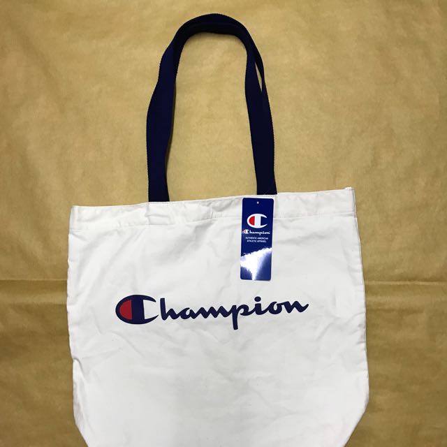 champion tote bag mens white