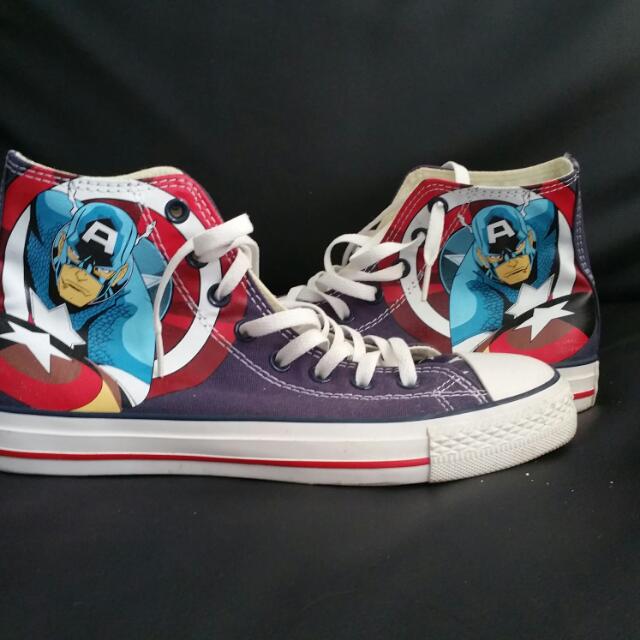 Converse Captain America fashion Shoes, Men's Fashion, Footwear, Sneakers  on Carousell