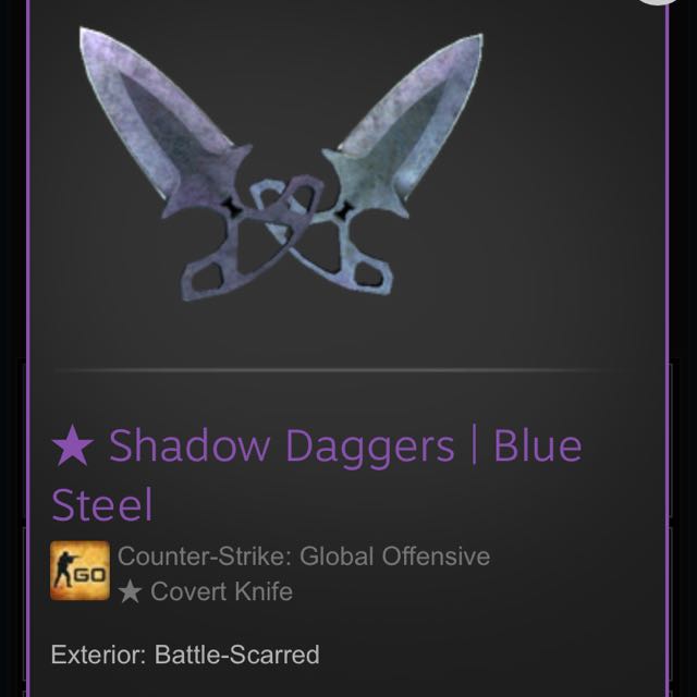 Csgo Shadow Daggers Blue Steel Battle Scarred Toys Games Video Gaming Gaming Accessories On Carousell