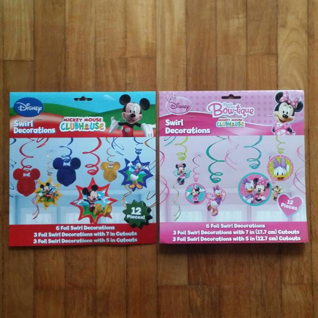 Disney Mickey Mouse Clubhouse Swirl Decoration 12 Pieces Babies