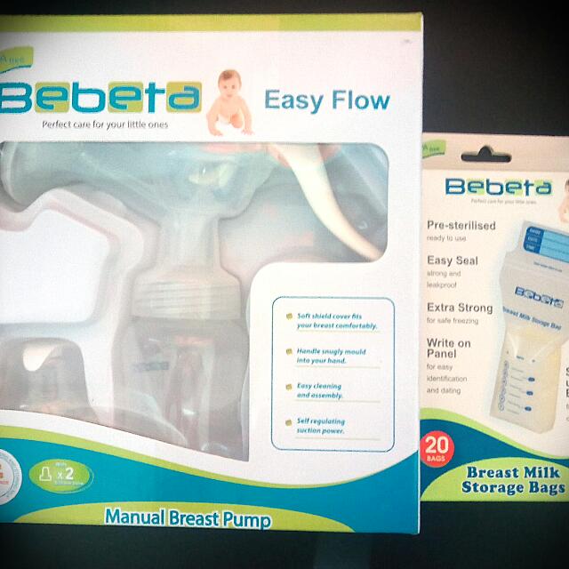Manual Breast Pump With Milk Storage Bags Babies Kids Nursing