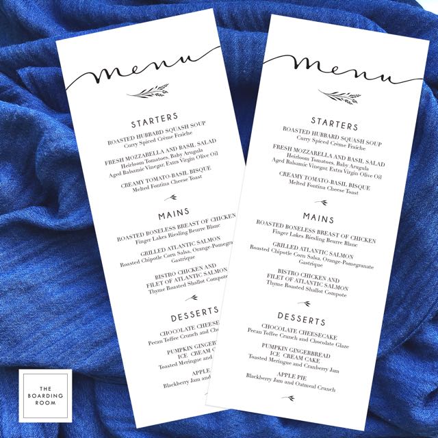 Printable Custom Wedding Menu, Wedding Stationery Template, Hobbies ...