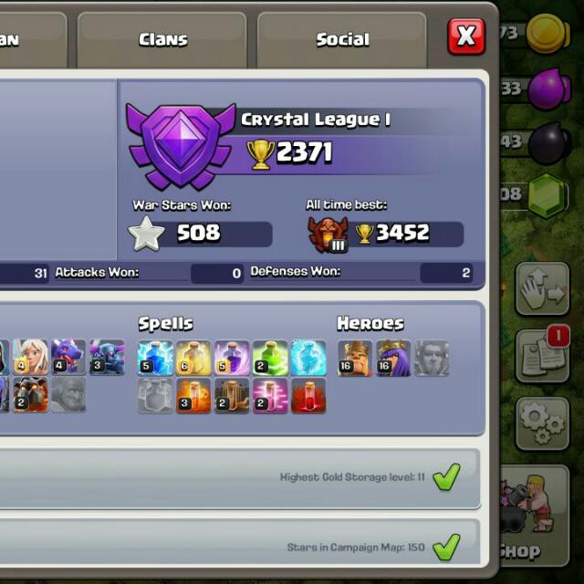 Sell Akun Coc Th 9 Full Defense Siap Ke Th 10 Video Gaming