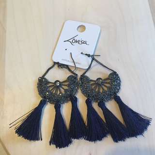 Lovisa Navy Tassel Earrings