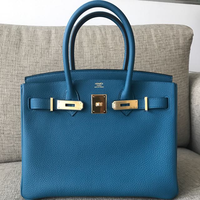 Hermes Birkin 30 Blue Sapphire GHW, Luxury on Carousell