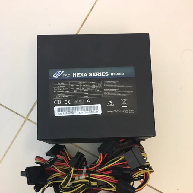 Faulty Fsp Hexa 500w He 500 Power Supply Electronics Computer Parts Accessories On Carousell