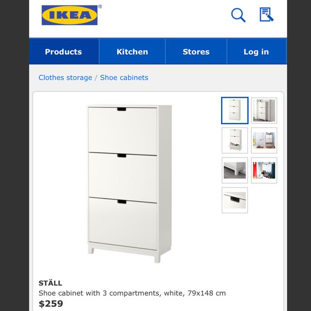 Ikea Shoe Cabinet Holds 18 Pairs Of Shoes 3 Compartments Furniture Shelves Drawers On Carousell