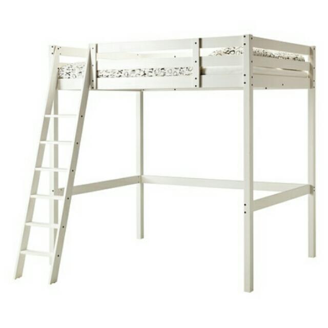 Ikea Stora Loft Bed Frame White Stain, Ikea Full Loft Bed Weight Limit