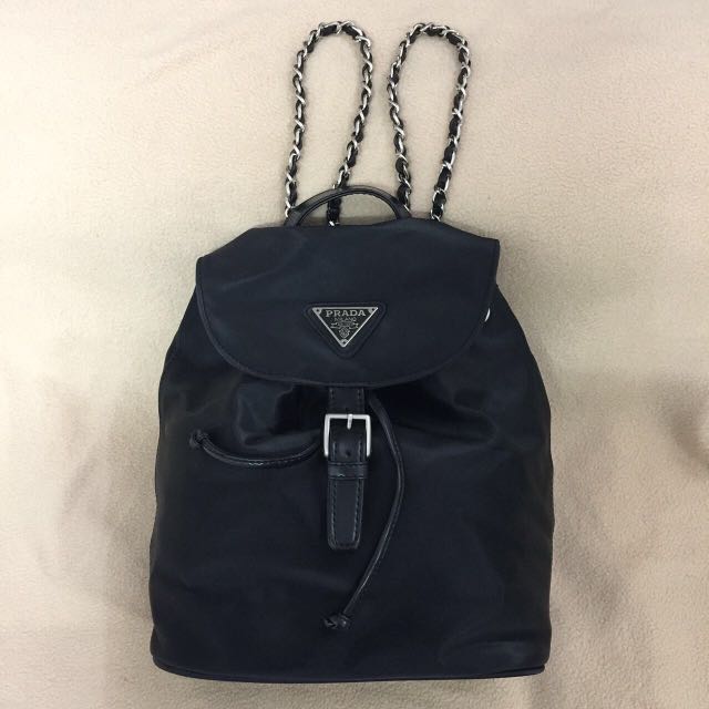 prada black backpack