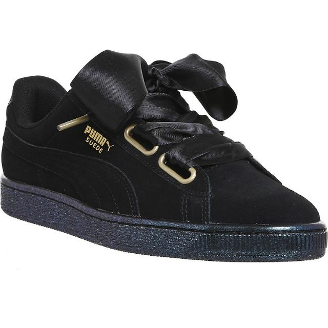 puma basket black suede