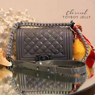 Jelly Grey “Chanel Toyboy” Sling bag