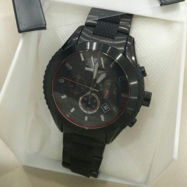 Authentic Armani Exchange AX1387 Stainless Steel Watch Black