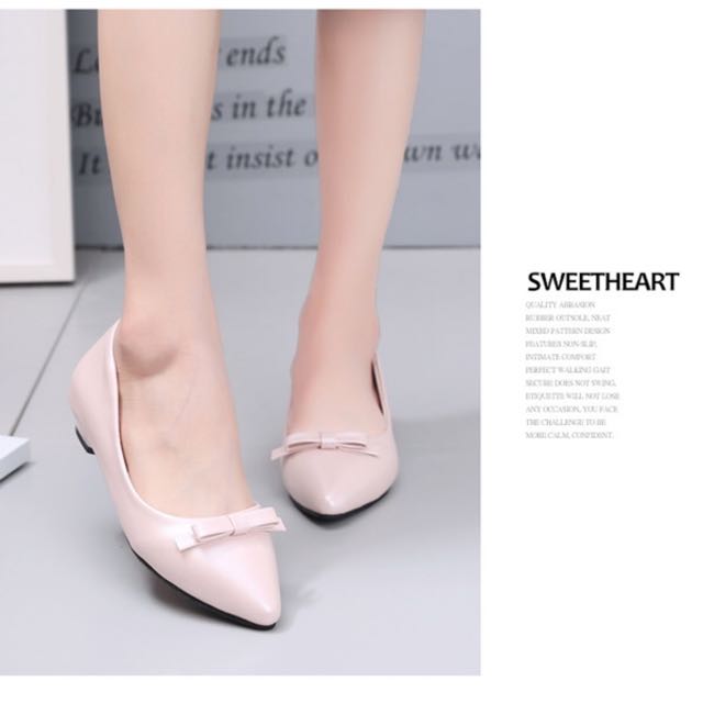 baby pink kitten heel shoes