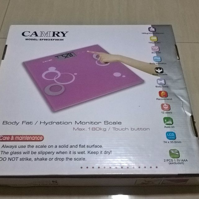 Camry Body Fat / Hydration Monitor Scale Weighing Machine EF983/EF983H