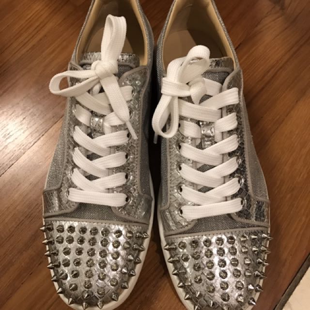 Christian Louboutin Louis Strass Silver, Men's Fashion, Footwear, Sneakers  on Carousell