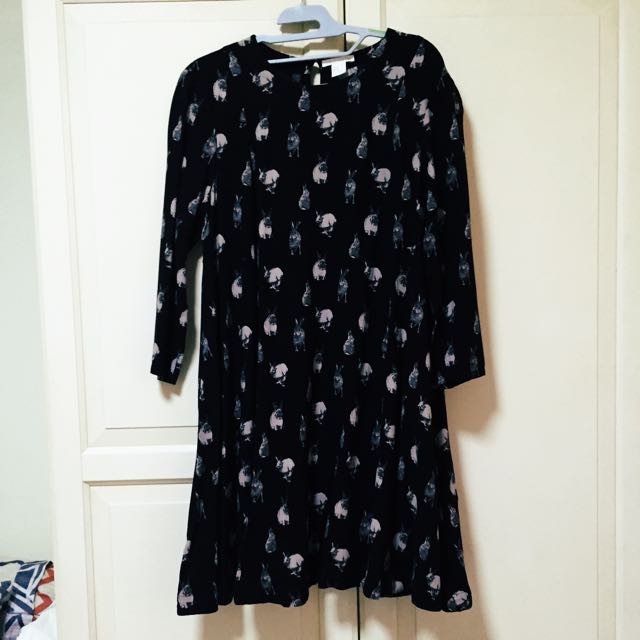 Rabbit print dress h & m outlet